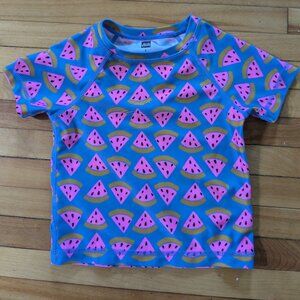 Tea short sleeve rashguard 2T in pink watermelon pattern